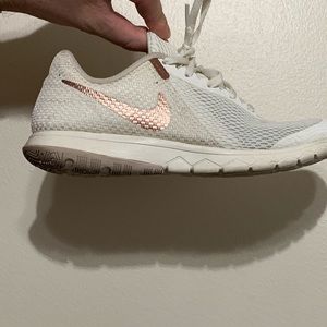 Nike Rose Gold and Cream Tennis Shoes